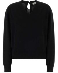 Lanvin - Bow-Back V-Neck Knitted Sweater - Lyst
