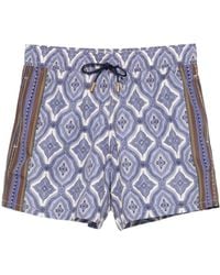 Etro - Geometric-Print Drawstring Swim Shorts - Lyst