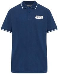 Versace - Jeans Couture Tipped Logo Short-Sleeved Polo Shirt - Lyst