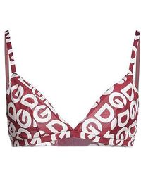 Dolce & Gabbana - Logo Print Lace Bra - Lyst