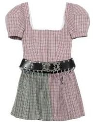 Chopova Lowena - Carly Tartan Belted Mini Dress - Lyst