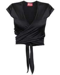 DIESEL - T Reno Wrap Crop Top - Lyst