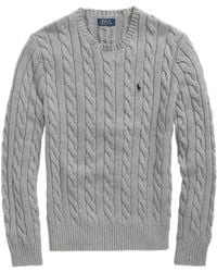 Polo Ralph Lauren - Logo Embroidered Cable-Knit Jumper - Lyst
