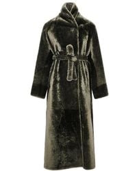 Yves Salomon - Belted Shearling Coat - Lyst