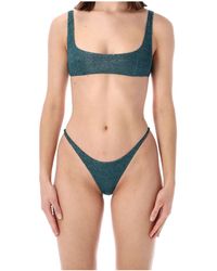 Oséree - Osree Lumiere Two-Piece Giltter Bikini Set - Lyst