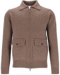 Al Duca d'Aosta - Long-Sleeve Zip-Up Cardigan - Lyst
