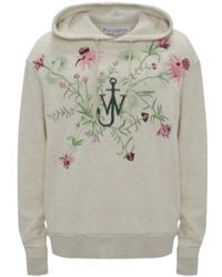 JW Anderson - Jw Anderson X Pol Anglada Logo Embroidered Drawstring Hoodie - Lyst