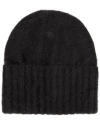 AURALEE - Ribbed-Edge Mohair-Blend Beanie - Lyst