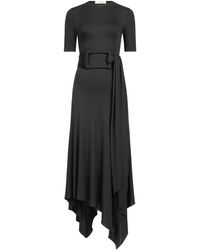 Alaïa - Satin Belted Midi Dress - Lyst