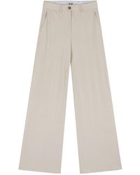 MSGM - High Waisted Wide Leg Trousers - Lyst