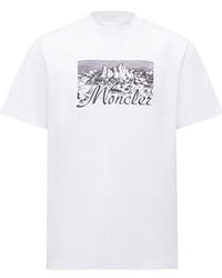 Moncler - Mountain Logo Cotton T-Shirt - Lyst