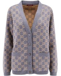 Gucci - Reversible Gg Jacquard Button-Up Cardigan - Lyst