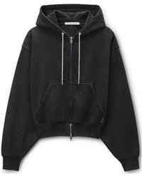 Alexander Wang - Crystal Drawcord Zip-Up Hoodie - Lyst