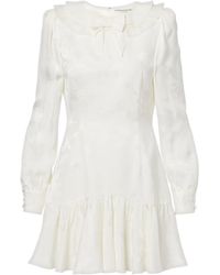 Alessandra Rich - Bow-Detail Floral Jacquard Minidress - Lyst
