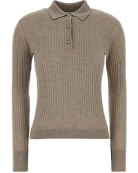 Max Mara - Mxpgitano Ribbed Knitted Polo Shirt - Lyst