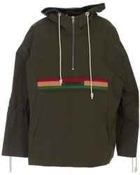 Palm Angels - Striped Hooded Jacket - Lyst