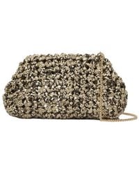 Marella - Python-Print Woven Clutch - Lyst