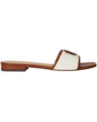 Ralph Lauren - Everly Real Leather Flat Sandals - Lyst