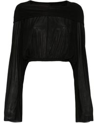 Rick Owens - Crooped Hooded Tunic Sweater - Lyst