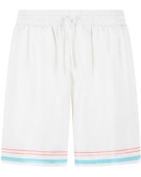 CASABLANCA - Tennis Club Icon Satin Shorts - Lyst