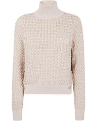 Elisabetta Franchi - High-Neck Bouclé-Knit Sweater - Lyst
