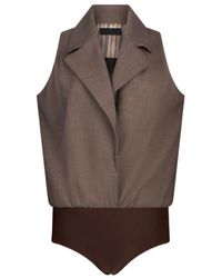 Liu Jo - Mélange Vest Bodysuit - Lyst