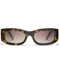 CHANEL - Geometric Frame Sunglasses - Lyst