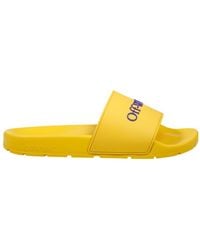 Off-White c/o Virgil Abloh - Bookish Logo Embossed Slip-On Slides - Lyst