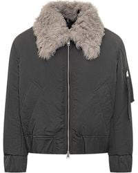 Ami Paris - Ami Alexandre Mattiussi Bomber Jacket With Grey Shearling Collar - Lyst