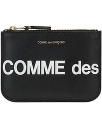Comme des Garçons - Comme Des Garons Wallet Logo Printed Zip-Up Small Clutch Bag - Lyst
