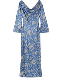Veronica Beard - Ember Draped Paisley-Print Dress - Lyst