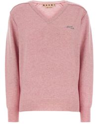Marni - V-Neck Knitted Jumper - Lyst