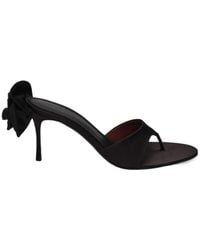 Magda Butrym - Satin Thong Sandals With Flower - Lyst