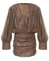 ROTATE BIRGER CHRISTENSEN - Sequin-Embellished Ruched Mini Dress - Lyst