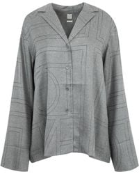 TOTEME - Totême Long-Sleeved Monogram Flannel Shirt - Lyst