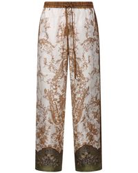 Pierre Louis Mascia - Aloes Printed Silk Pants - Lyst
