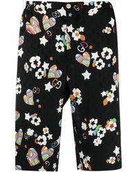 Gucci - Monogram-Print Knee-Length Shorts - Lyst