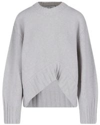 The Attico - The Curved Hem Knitted Sweater - Lyst