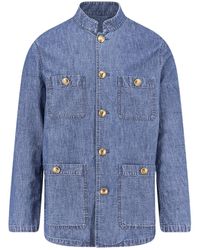 Valentino - Button-Up Denim Jacket - Lyst