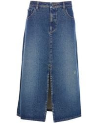 A.P.C. - Slit-Detailed Denim Skirt - Lyst