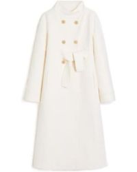 Valentino - Double-Breasted High Neck Coat - Lyst