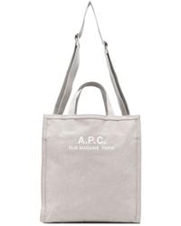A.P.C. - Logo-Print Tote Bag - Lyst