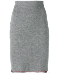 Thom Browne - Rwb-Trim Ribbed Pencil Skirt - Lyst