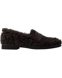 Brunello Cucinelli - Shearling Penny Loafers - Lyst
