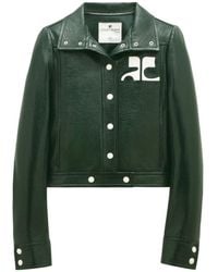Courreges - Courrèges Vinyl Straight Hem Cropped Jacket - Lyst