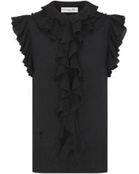 Dior - Sleeveless Top With Removable Ruched Collar - Lyst