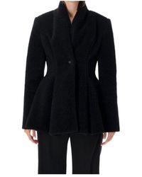 Stella McCartney - Waisted Plush Peplum Coat - Lyst