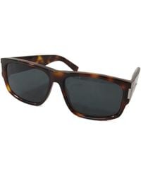 Saint Laurent - Tortoiseshell-Effect Rectangle-Frame Sunglasses - Lyst