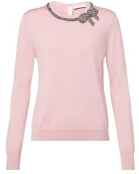 Carolina Herrera - Embellished Silk And Cotton Sweater - Lyst