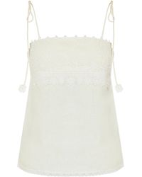 Valentino - Lace Detailed Sleeveless Top - Lyst